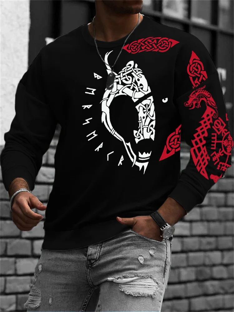 Men's Viking Vegvisir Berserker Celtic Graphic Sweatshirt