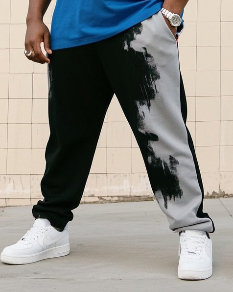 Big Boy's Daily Casual Hierarchical Multi-color Color-matching Crewneck Short-sleeved T-shirt Striped Trousers