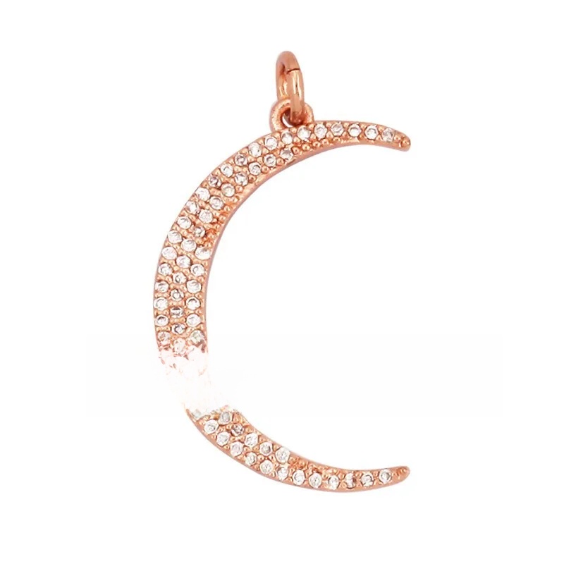 1 Piece 12 * 23mm 15*15mm 5*12mm Hole 5~5.9mm Half 925 Silver Zircon Sun Moon Pendant Jewelry Accessories