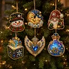 6pcs Starry Fairy Charms Pearl Art Diamond Painting  Pendant - Acrylic Christmas Tree Ornaments DIY Decor Kit