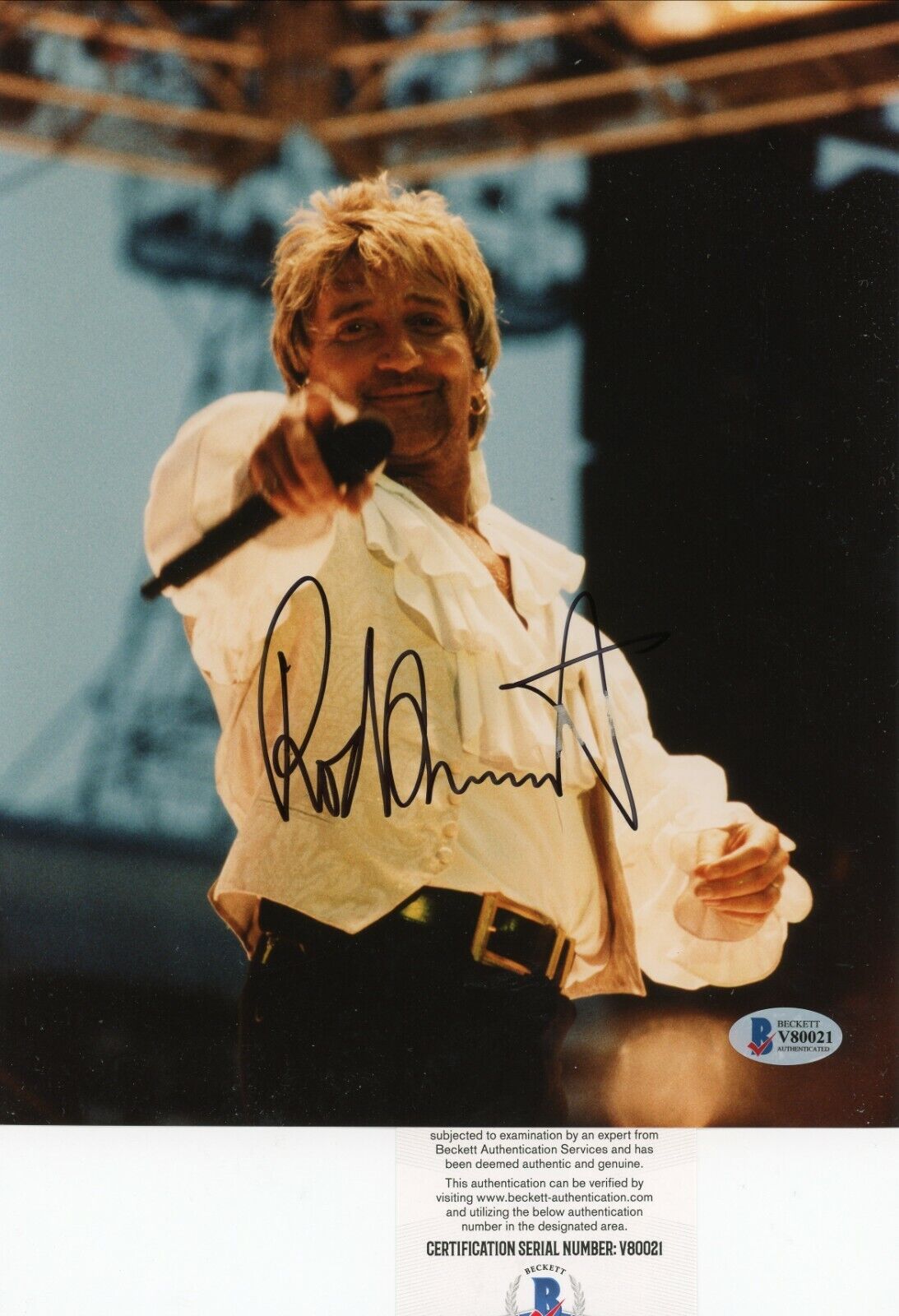 Rod Stewart Signed Autographed 8x10 Glossy Photo Poster painting Beckett BAS