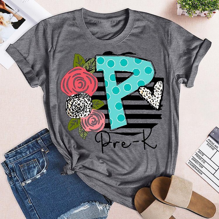 ANB - Back To School Flower And Typography Book Lovers Tee-05149