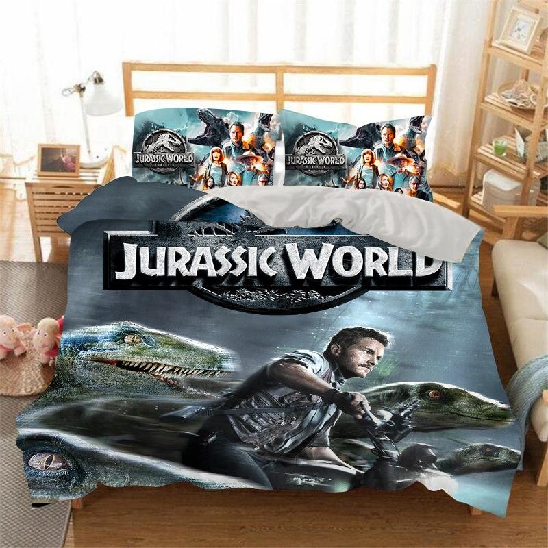 Jurassic World 3 Dominion Bedding Set Bed Quilt Cover Pillow Case Home Use
