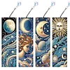 (US Local)4Pcs Special Shape Sun And Moon 5D DIY Diamond Painting Bookmark for Beginners