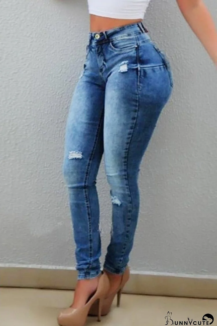 Distressed Long Jeans