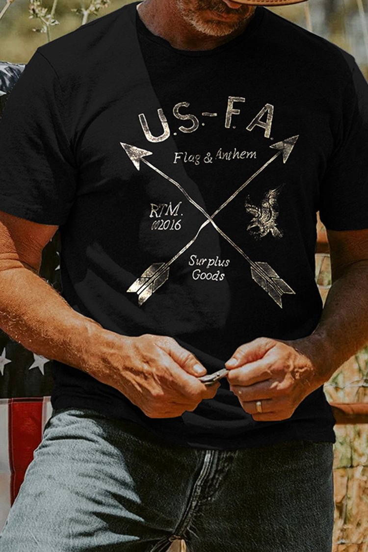 Black Retro American Western T-Shirt