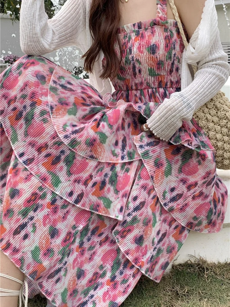Pink Suspender Dress