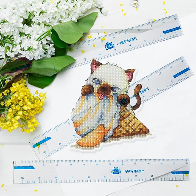 Cross Stitch Gauge Plastic Cross Stitch Reference Ruler Cross-Stitch  Accessories