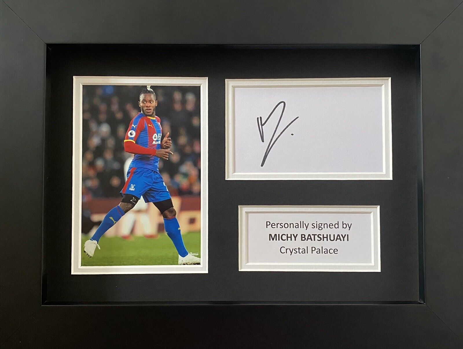 Michy Batshuayi Hand Signed White Card In A4 Crystal Palace Frame Display