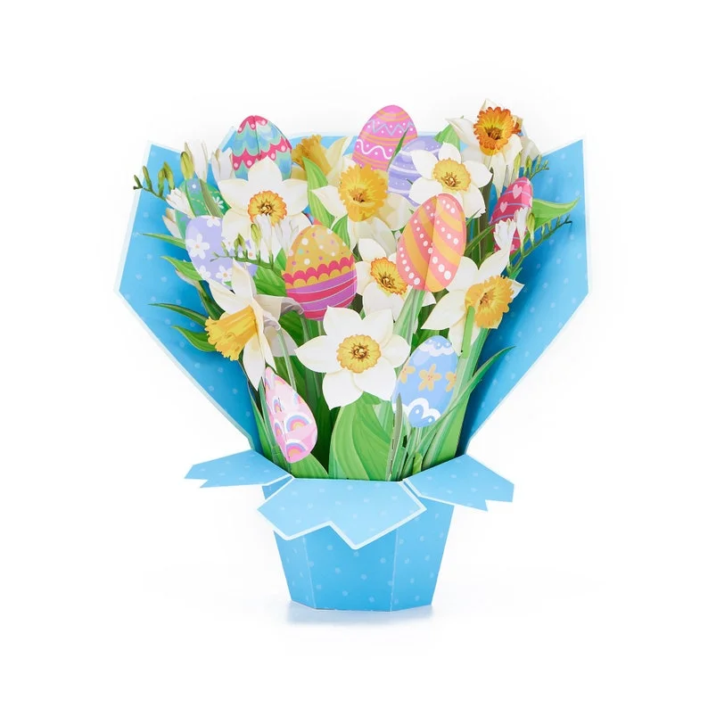 Happy Easter Daffodils Bouquet ,Children Gift ,Gift For kids Birthday, Easter Party Invite, Home Decor