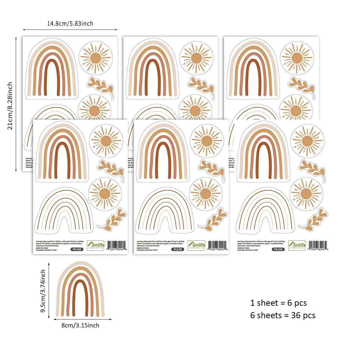 Rainbow Wallpaper On The Wall Stickers For Children's Room Ornaments Baby Room Stencils For Walls For Vinyls Decorative