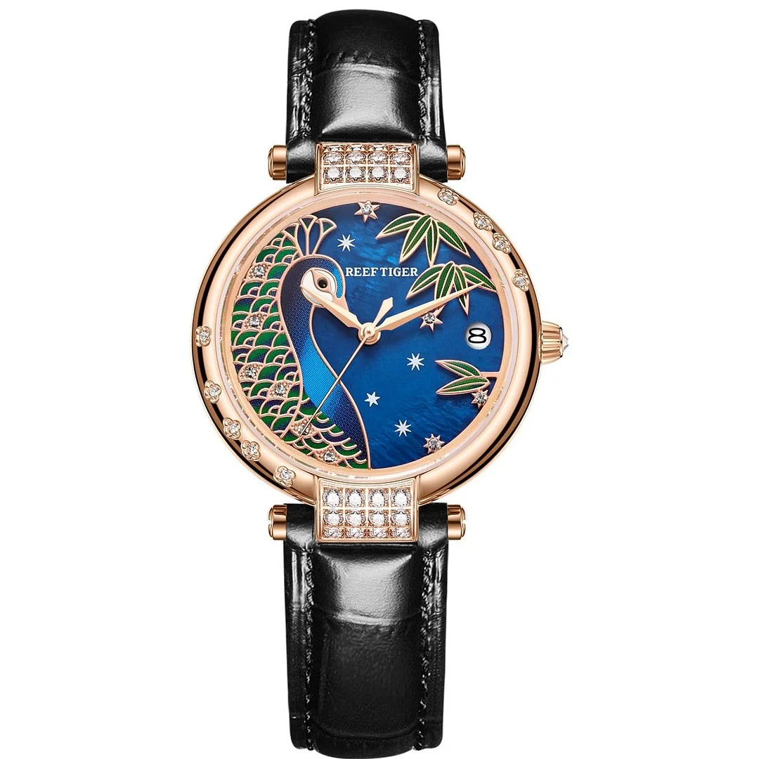 Luxury Women Simple Watch GSW651 Rose Golden Stainless Steel Automatic Wristwatch