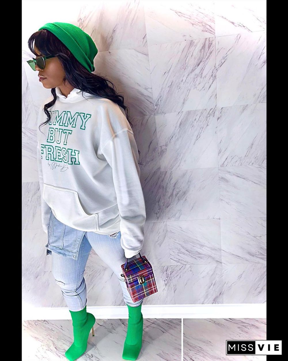Letter Print Streetwear Pullovers Oversized Sweatshirt