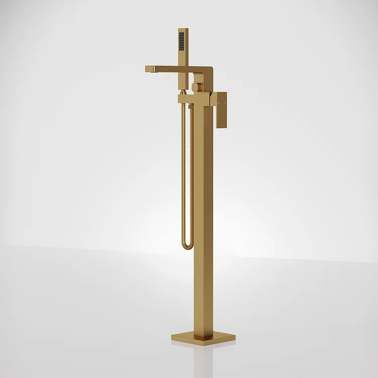 EVERSTEIN Floor-Mounted Bathtub Faucet in Brushed Gold SFS-1156-GD