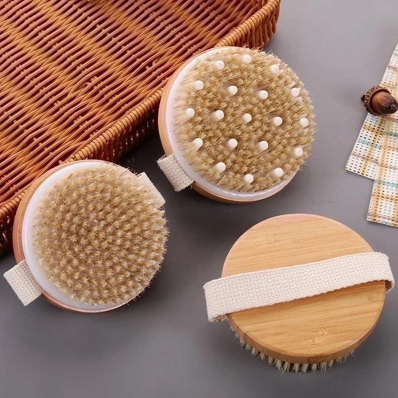 Retro Solid Color Wood Bath Brush/massage Brush 1 Piece