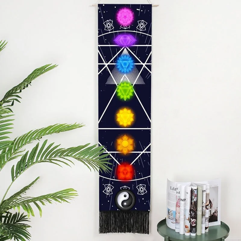 Black Tarot Card Constellation Tapestry Wall Hanging Astrology Divination Phase Tapestries Home Bedroom Office Galaxy Decor