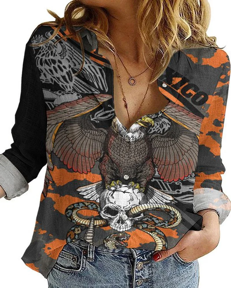Women's casual printed shirt-120233