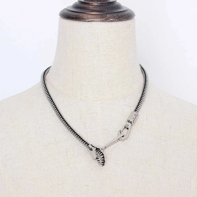 Brownm Adjustable Zipper Necklace