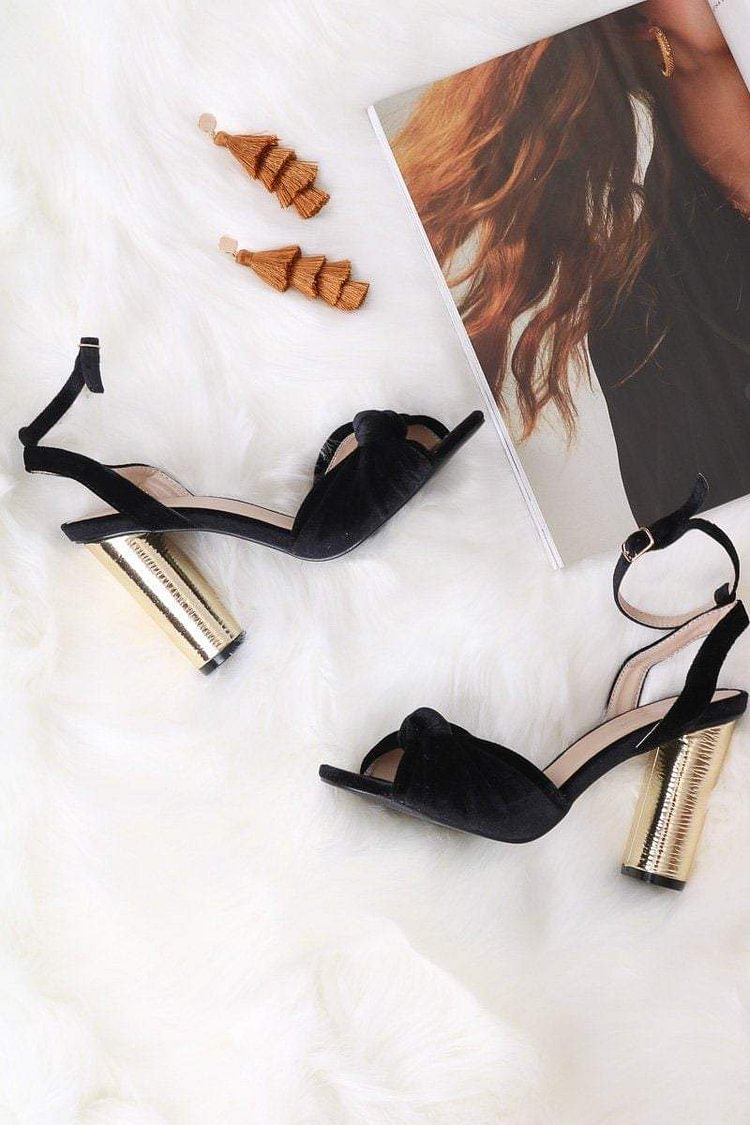 Val Metallic Block Heels Katch Me