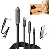 Side-Mounted Phone Charger, 2-in-1 Hidden Stand Charging Cable, 240W Fast Charging Cable with Built-in Phone Stand. Compatible with iPhone 15 and later models, Samsung phones and tablets (C-to-C charging port).