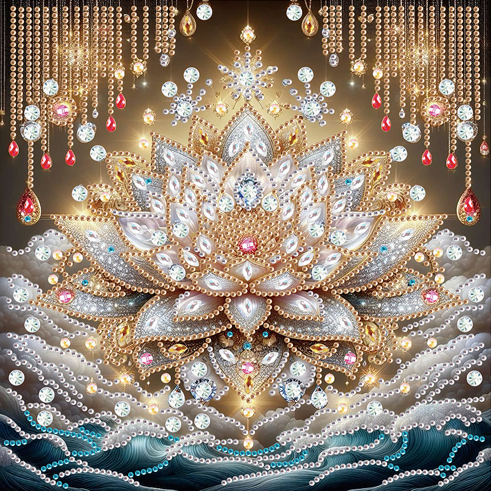 Lotus 30*30cm(canvas) special shaped drill diamond painting