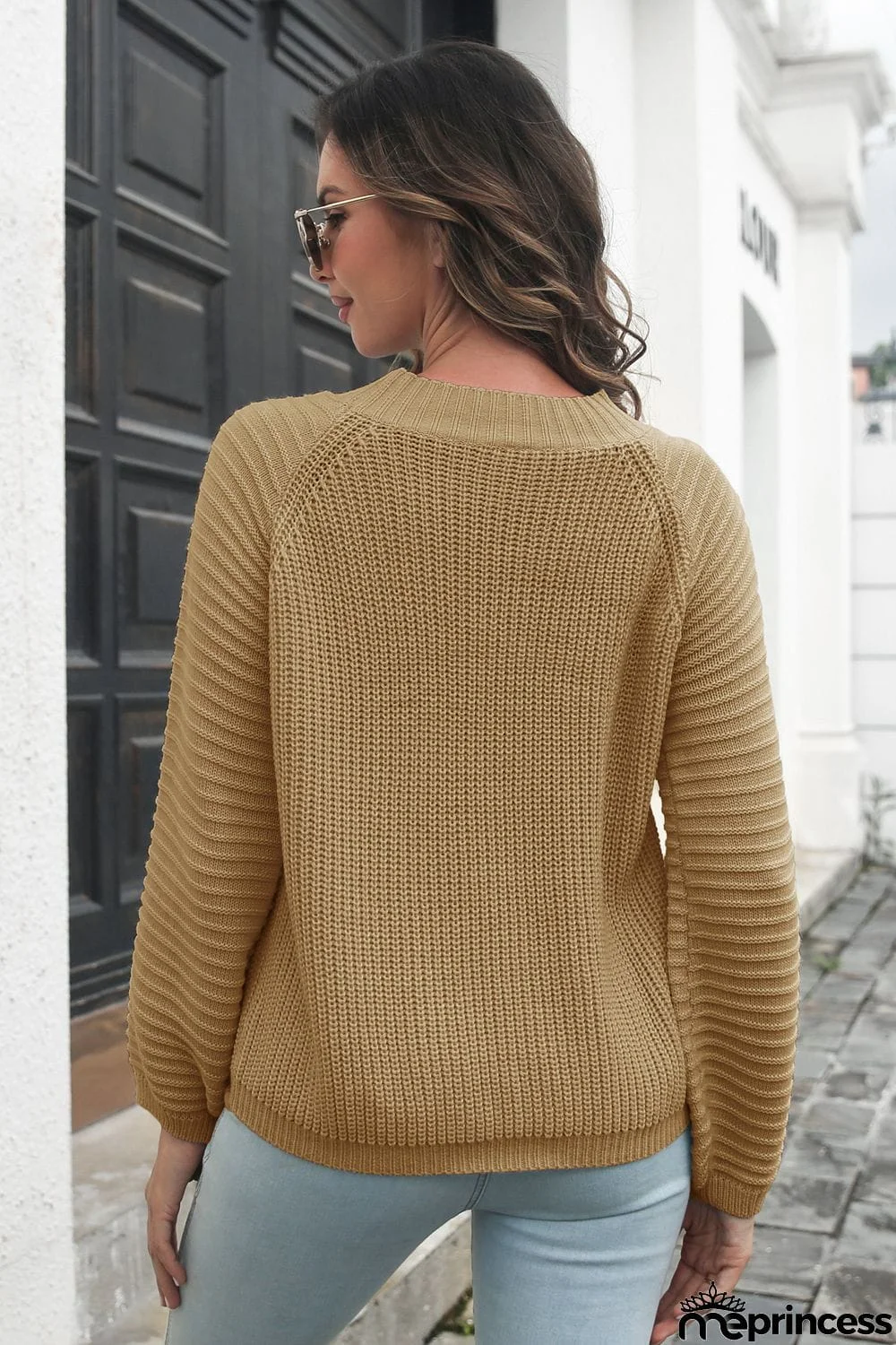 Round Neck Rib-Knit Sweater