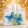 DIY PU Diamond Painting Tissue Box Kit Desktop Tissue Holder with Rhinestone Diamond Desk Decorative Tissue Box for Adults Desktop Storage Organizer