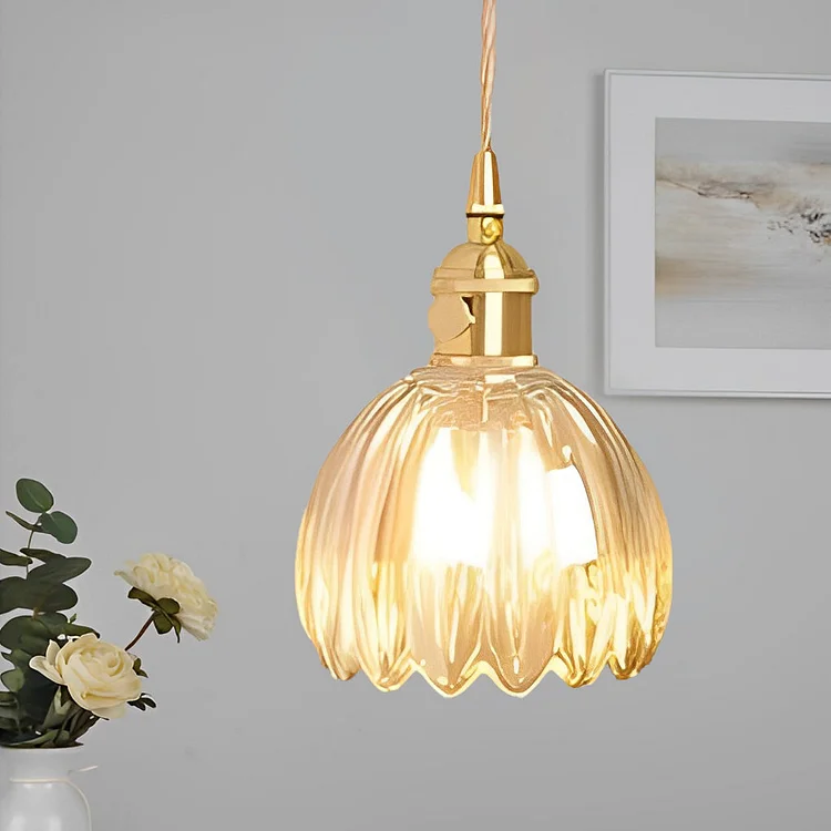 Flower Shape Glass Creative Artistic LED Nordic Hanging Ceiling Lamp - Appledas