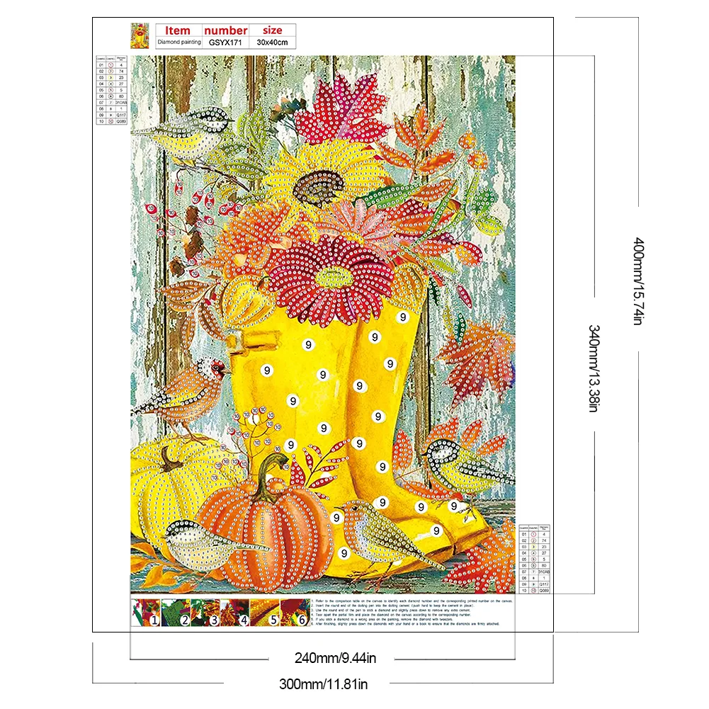 Diamond Painting - Partial Special Shaped Drill - Pumpkin Flora(Canvas|30*40cm)