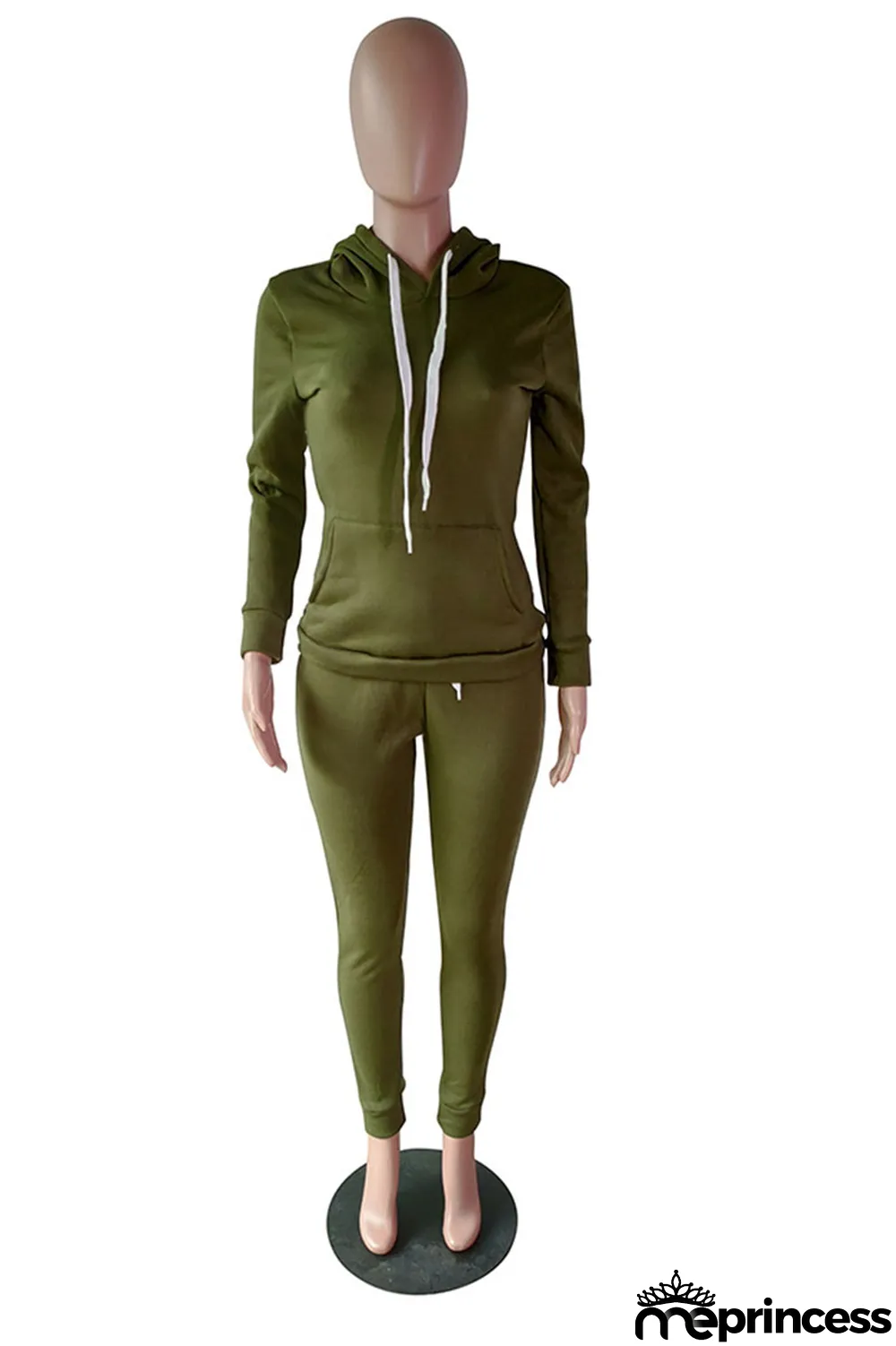 Grey Casual Solid Hooded Collar Plus Size