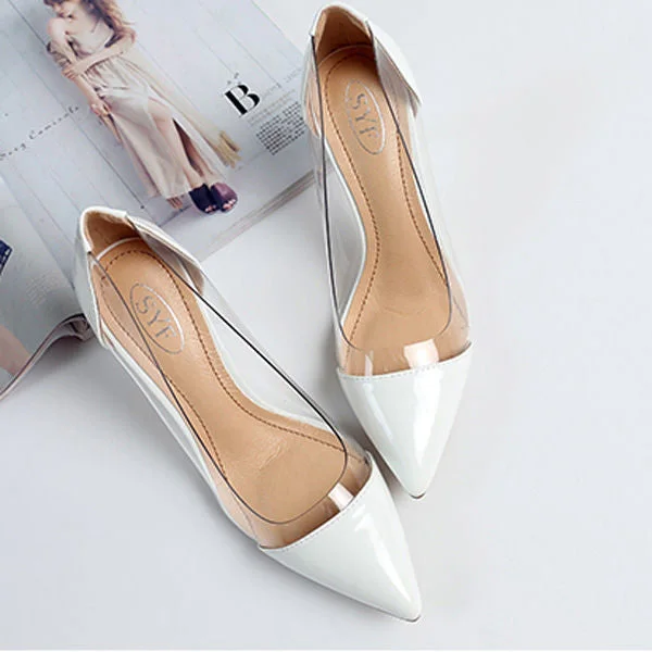 Spring pointed toe single shoes transparent nude color small fresh high-heeled shoes female stiletto summer