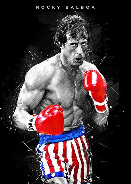 Mike Tyson, Rocky Balboa Boxer Boxer Character Poster Print Canvas Painting Pop Art Wall Pictures for Gym Family Room Decoration