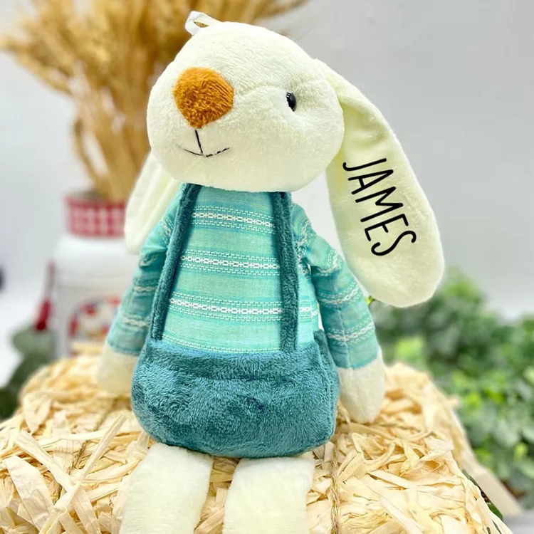 Personalized Rabbit Doll Plush, Easter Bunny Gift for Kids Boy Girl