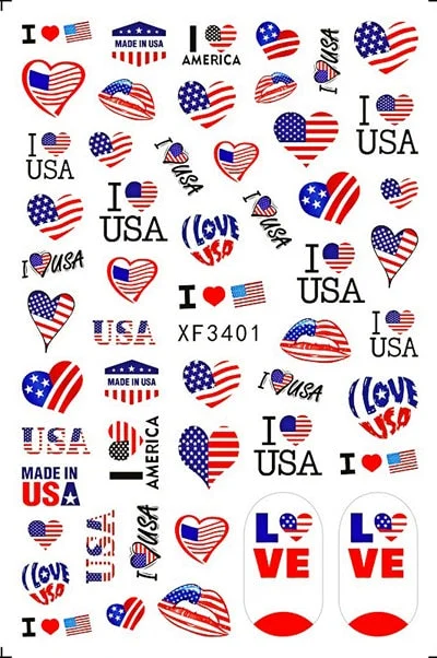 3D Flag Sport Nail Stickers for Manicure Fire Clover Decoration Decals Back Glue Designer Gymnastics Nail Art Sticker