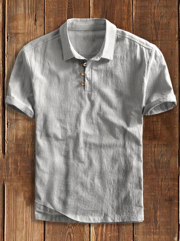 Men's Casual Solid Color Short Sleeve Shirt