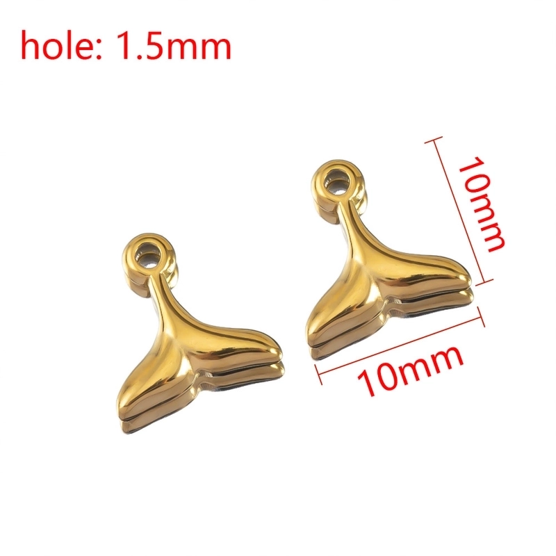 2 PCS/Package 304 Stainless Steel Star Flower Fish Tail Pendant Jewelry Accessories