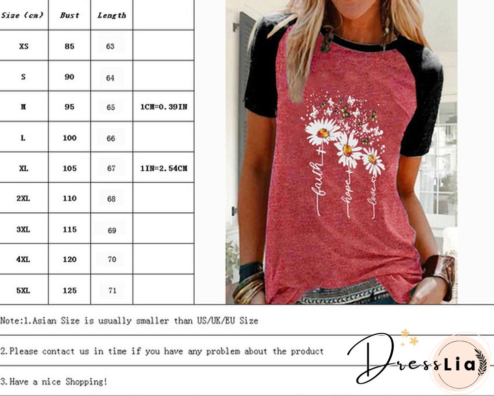 Women's Daisy Printed Round Neck Comfortable Sports T-shirt Plus Size Casual Short Sleeve Tops Blouse