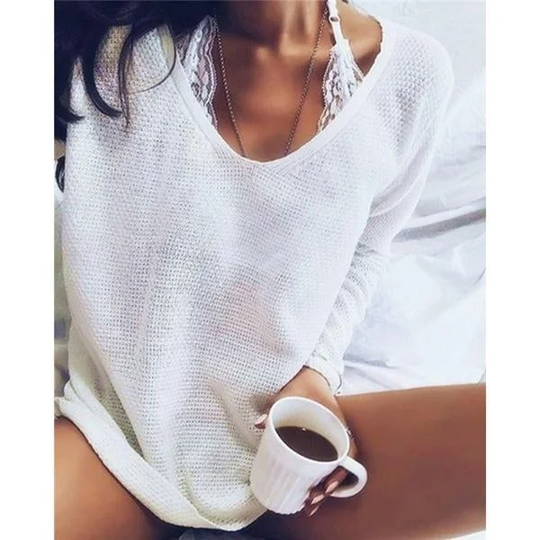 V Neck Casual Holiday Daily Pullover Sweater