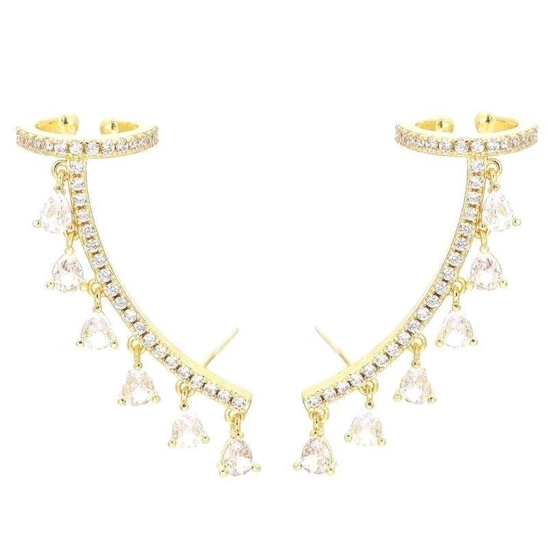 Fashion Water Droplets Copper Earrings Inlay Zircon Copper Earrings