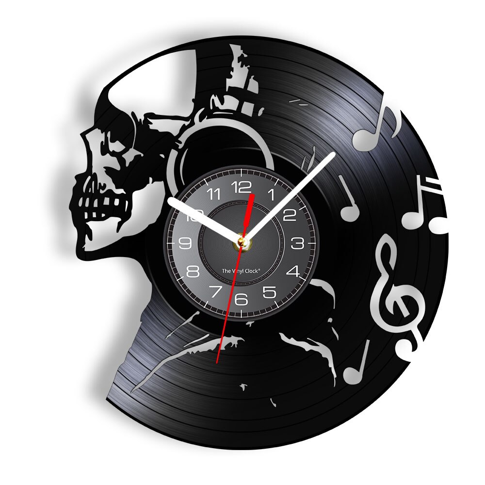 

Skull Headphone Music Wall - Vinyl Record Wall Clock - Without LED, 501 Original