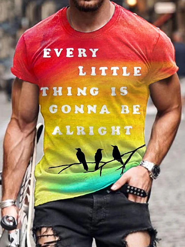 Every Little Thing's Gonna Be Alright Print Cozy T-Shirt