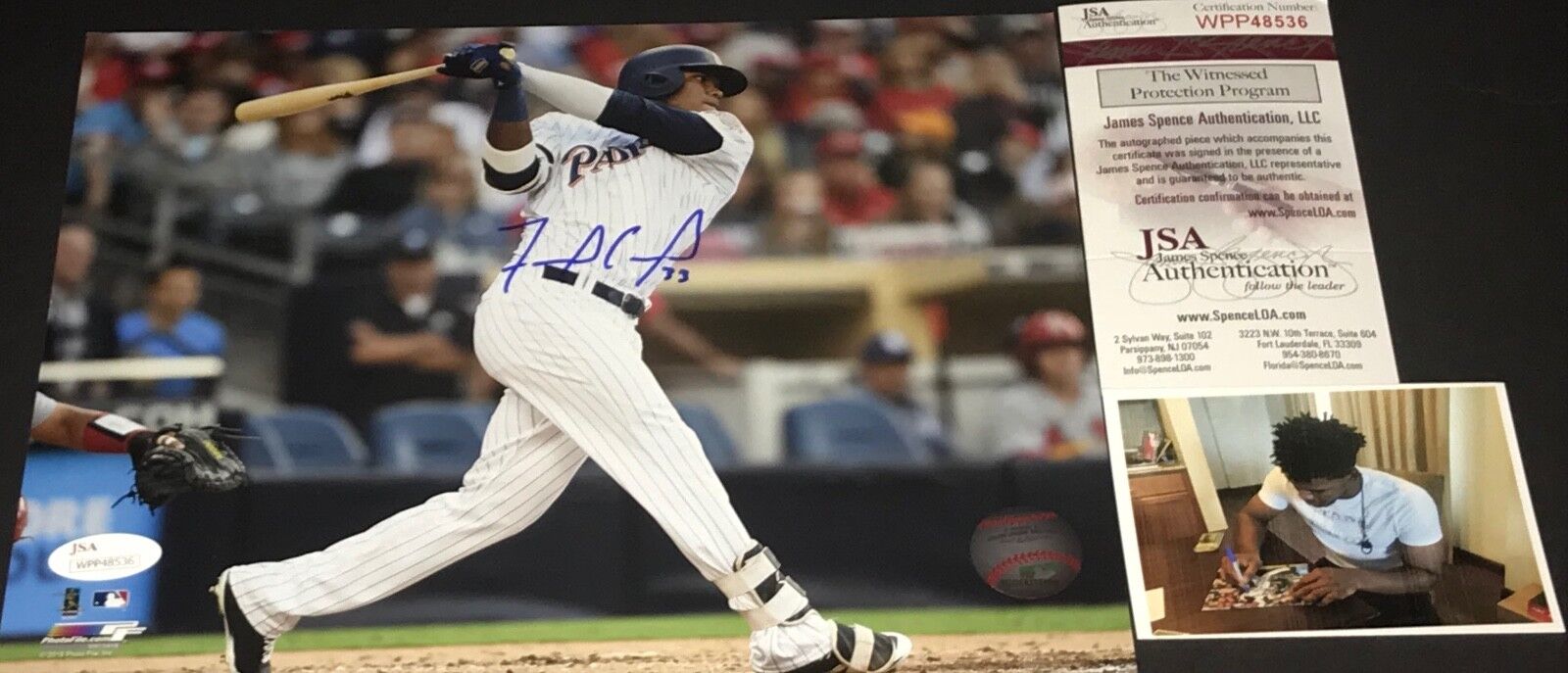 Franchy Cordero San Diego Padres Autographed Signed 8x10 Photo Poster painting JSA WITNESS COA A