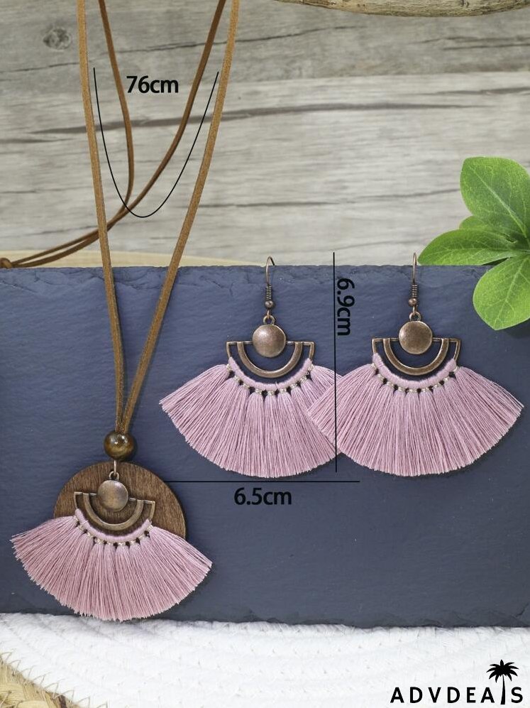 3pcs Tassel Decor Jewelry Set