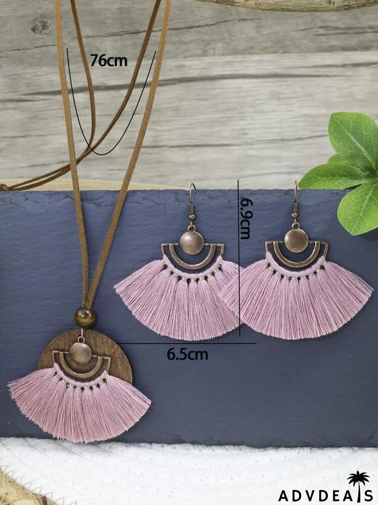 3pcs Tassel Decor Jewelry Set