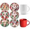 (US Local)6pcs Set Xmas Theme DIY Diamond Painting Coasters Kit with Holder Kit