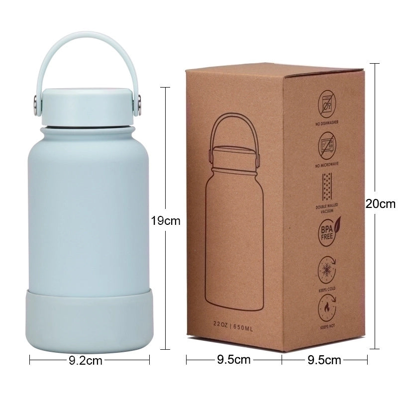 Casual Solid Color Stainless Steel Silica Gel Water Bottles 1 Piece