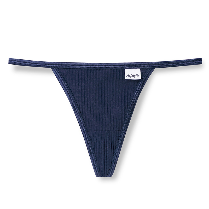 Akayes Women Sexy Panties Screw Thread Cotton Thongs Female Thin Belt G-strings Underwear Soft Breathable T-back Solid Lingerie