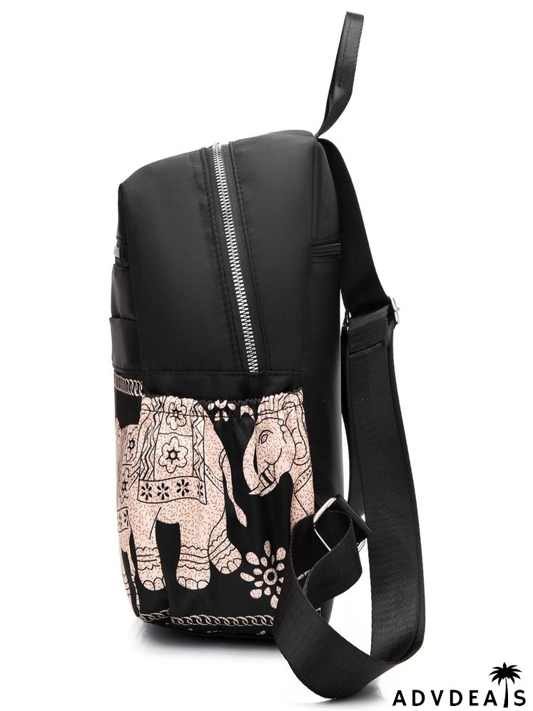 Elephant Pattern Functional Backpack
