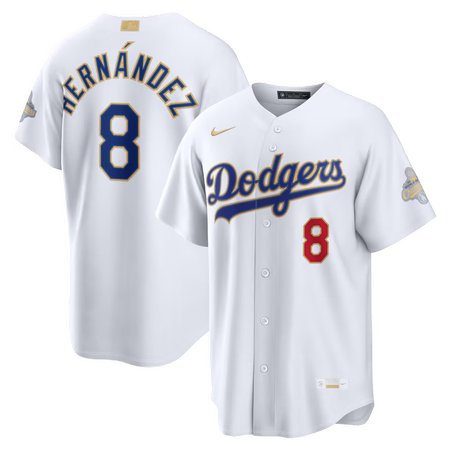 Youth Los Angeles Dodgers #8 Enrique Hernandez Nike White 2026 Gold Collection Stadium Jersey