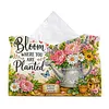 DIY Diamond Art Tissue Box Holder Plant PULeather Diamond Art Desktop Organizer Resin Rhinestone Storage Organizers Gem Art Home Office Decor Craft Gift for Women